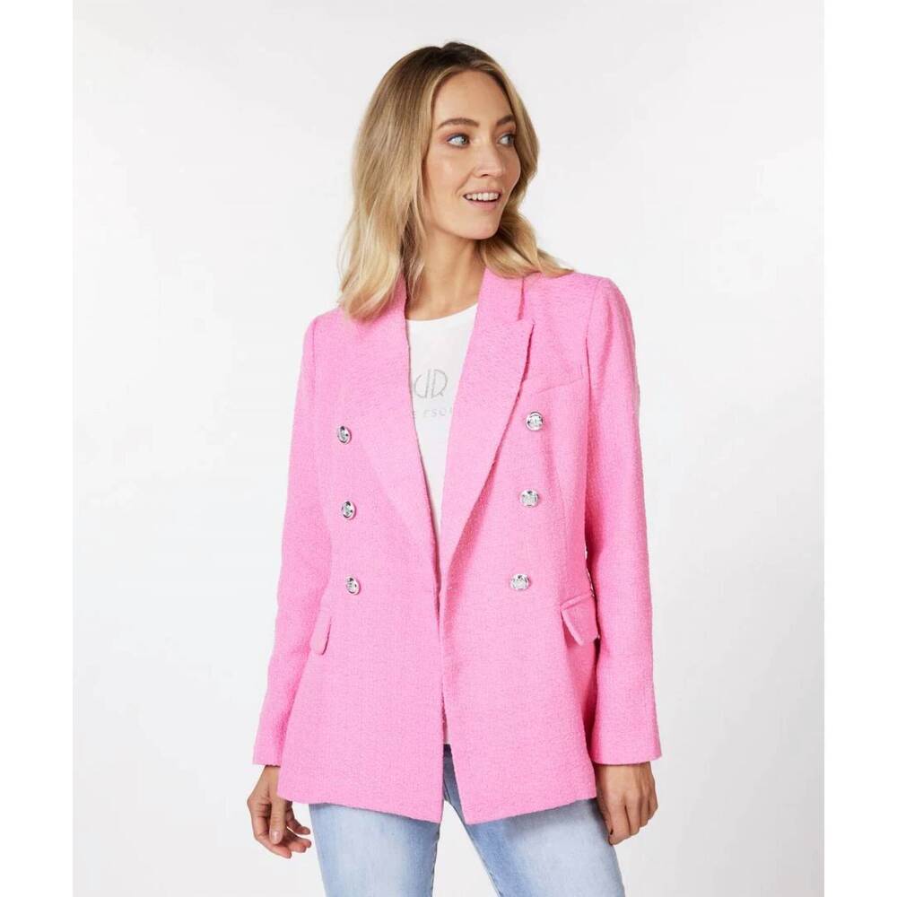 NEW ESQUALO pandora boucle blazer in pink